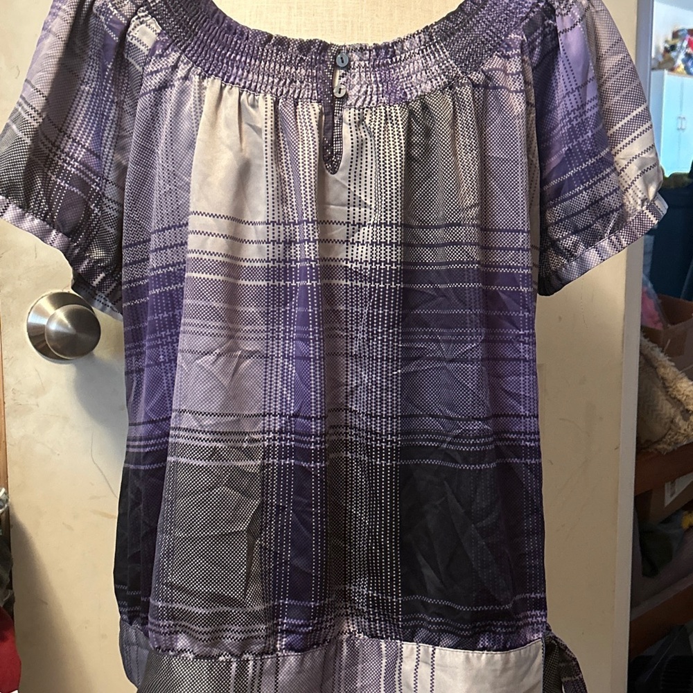 3xl Worthington woman purple plaid top